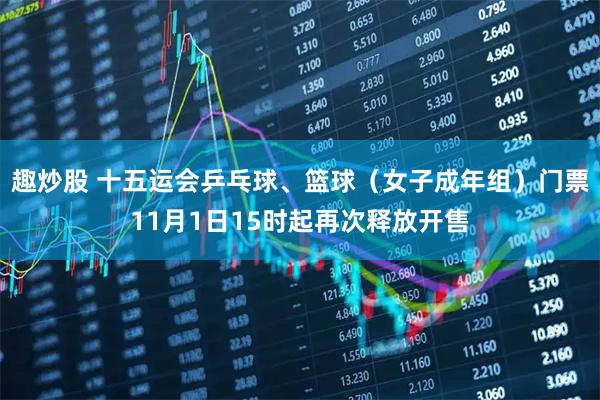 趣炒股 十五运会乒乓球、篮球（女子成年组）门票11月1日15时起再次释放开售